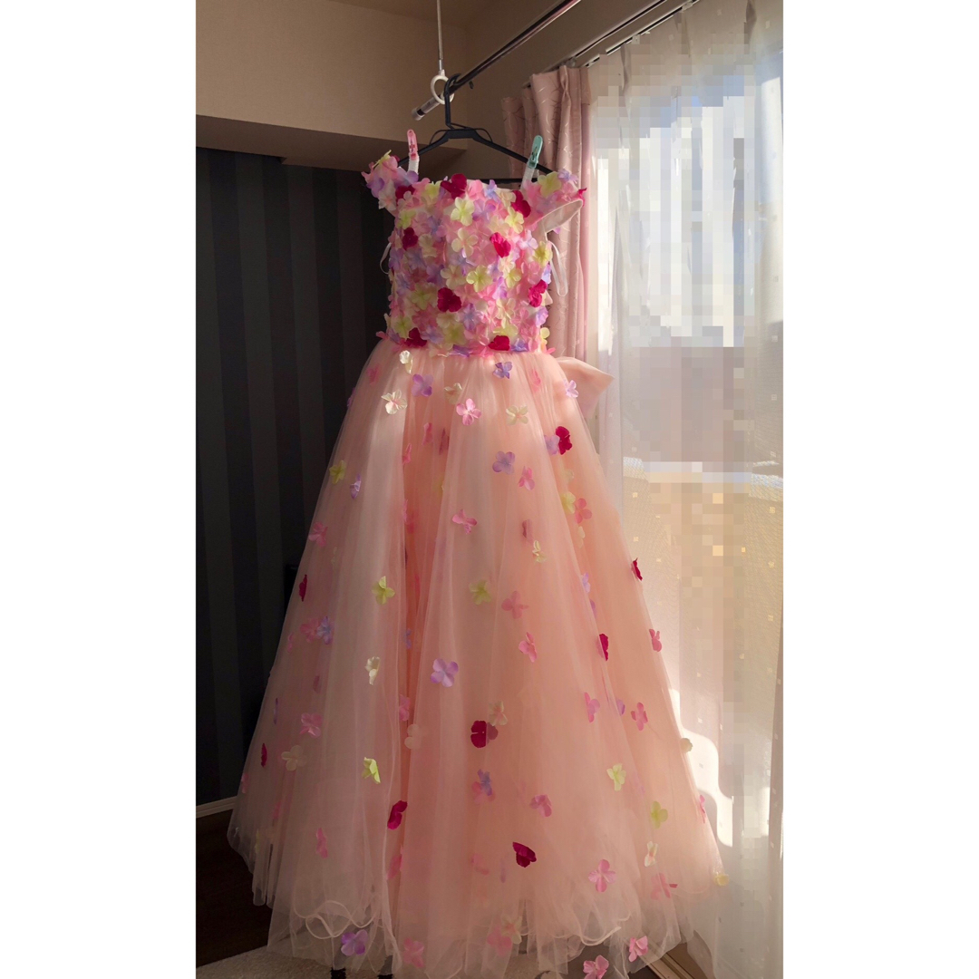 美品！お花たくさん♡ピンクカラードレス レディースのフォーマル/ドレス(ウェディングドレス)の商品写真