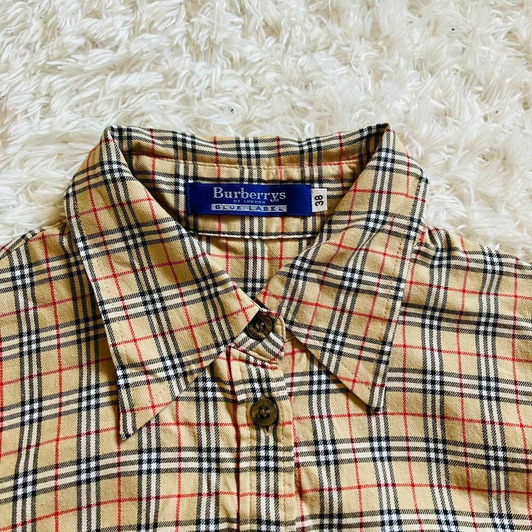 BURBERRY BLUE LABEL(バーバリーブルーレーベル)のBurberry ボックスシャツ　長袖　ノバチェック　カジュアル　ベージュ　38 レディースのトップス(シャツ/ブラウス(半袖/袖なし))の商品写真