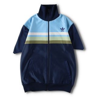 アディダス(adidas)の古着 70年代 アディダス adidas VENTEX社製 トレフォイルロゴ 半袖 ジャージ トラックジャケット フランス製 レディースM ヴィンテージ /evb004760(その他)