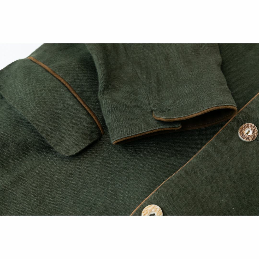 【美品】tofana リネン100% チロリアン ジャケット メンズ M~L メンズのジャケット/アウター(ノーカラージャケット)の商品写真