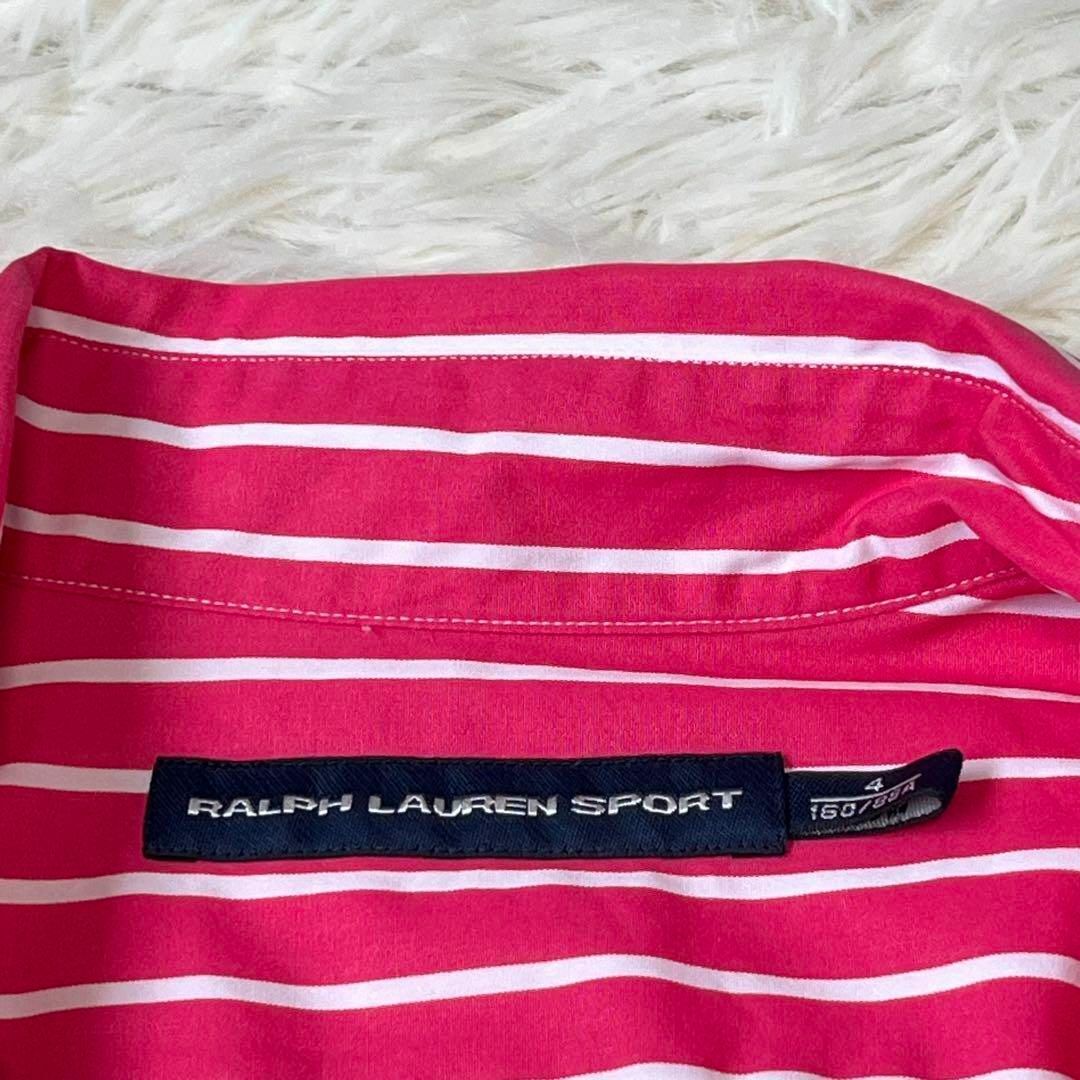 ラルフローレン　スポーツ　ストライプ　シャツ　ピンク レディースのトップス(シャツ/ブラウス(長袖/七分))の商品写真