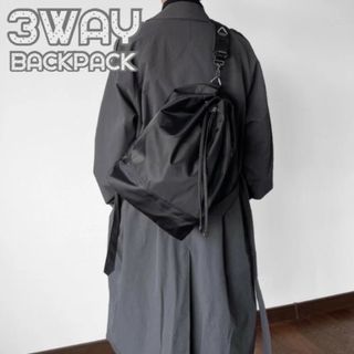 3way バックパック メンズ レディース 黒 ショルダーバッグ 斜めがけ 新品(ショルダーバッグ)