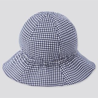 ユニクロ(UNIQLO)のUNIQLO ベビーUVカットハット　ベビー用帽子　M/L ブルー　49cm(帽子)