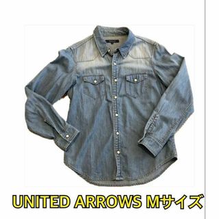 ユナイテッドアローズ(UNITED ARROWS)のデニムシャツ レディース M ジャケット 無地 カジュアル 春夏 胸ポケット(シャツ/ブラウス(長袖/七分))