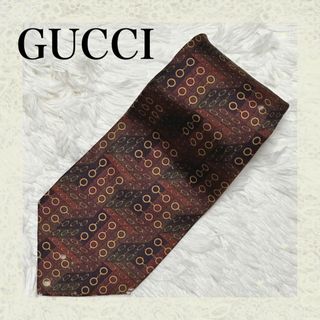 グッチ(Gucci)の【大人 紳士 美品】GUCCI レギュラータイ 赤色 プリント　ネクタイ(ネクタイ)