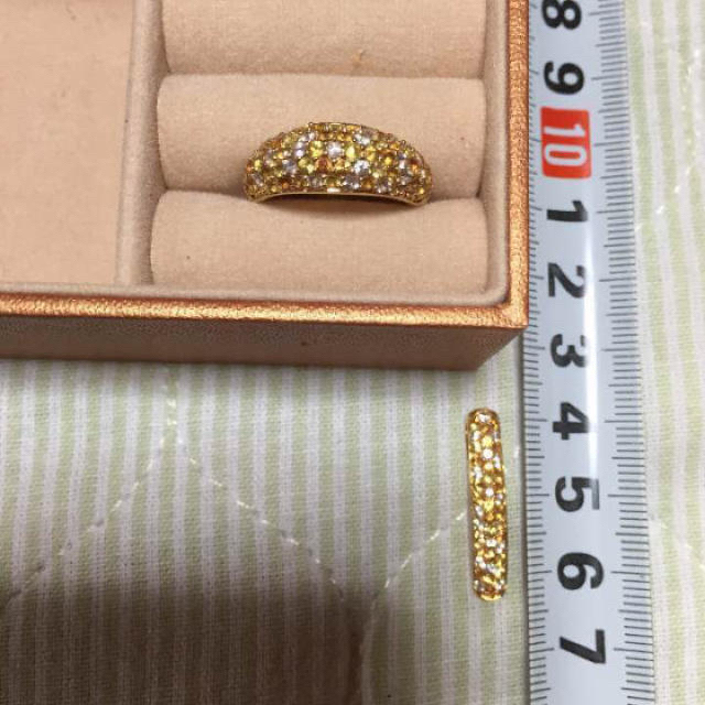 K18 イエローサファイア リング 1.5ct  ・Nトップ 0.8ct  レディースのアクセサリー(リング(指輪))の商品写真