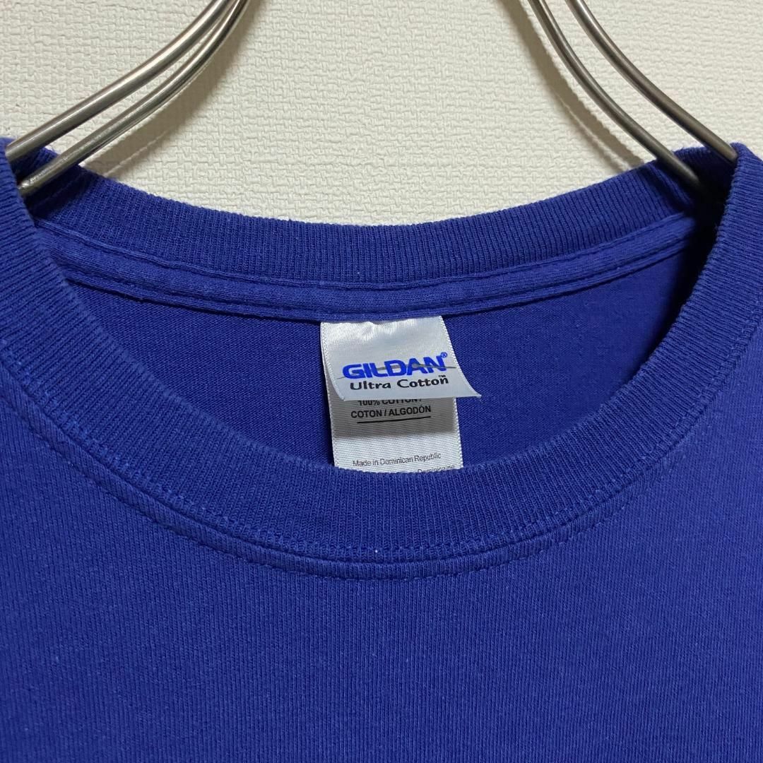 GILDAN(ギルタン)のアメリカ古着　半袖　Ｔシャツ　文字　プリント　ロゴ　ブルー　Ｍサイズ　P237 メンズのトップス(Tシャツ/カットソー(半袖/袖なし))の商品写真