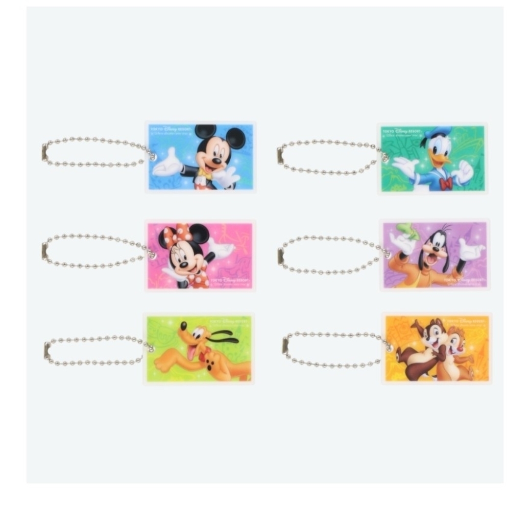 Disney(ディズニー)のディズニー　チケット柄　キーチェーン　６個 エンタメ/ホビーのおもちゃ/ぬいぐるみ(キャラクターグッズ)の商品写真