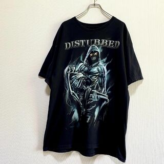 ミュージックティー(MUSIC TEE)のアメリカ古着　Disturbed　ディスターブド　バンT　半袖　Ｔシャツ(Tシャツ/カットソー(半袖/袖なし))