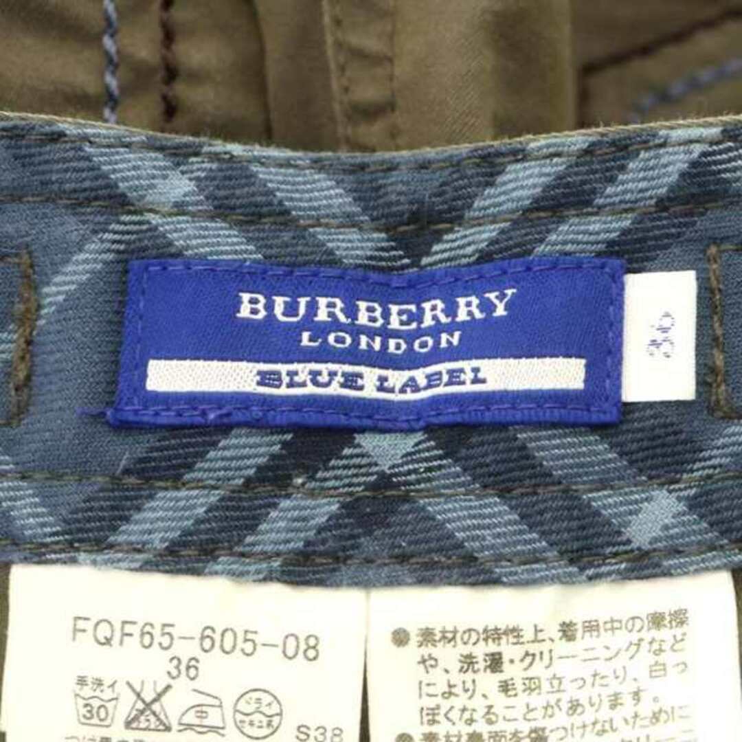 BURBERRY BLUE LABEL(バーバリーブルーレーベル)のバーバリーブルーレーベル カーゴパンツ クロップド ジッパーフライ 36 レディースのパンツ(その他)の商品写真