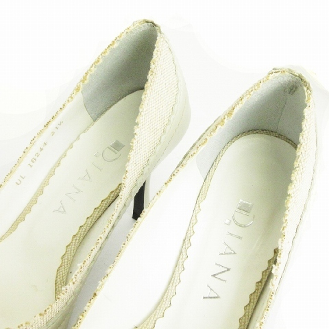DIANA(ダイアナ)のダイアナ パンプス リボン ポインテッドトゥ レザー 白 21.5 ■002 レディースの靴/シューズ(ハイヒール/パンプス)の商品写真