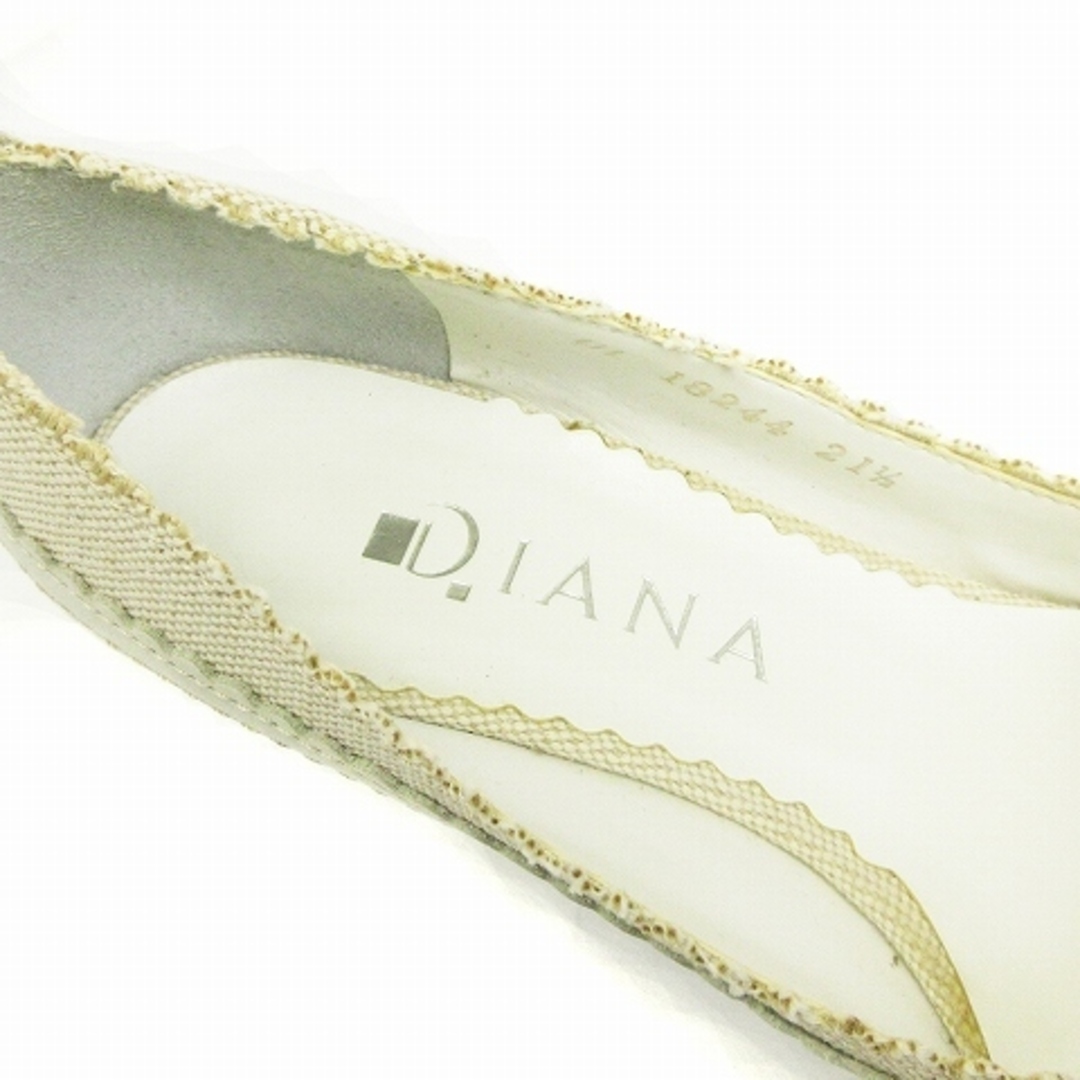 DIANA(ダイアナ)のダイアナ パンプス リボン ポインテッドトゥ レザー 白 21.5 ■002 レディースの靴/シューズ(ハイヒール/パンプス)の商品写真