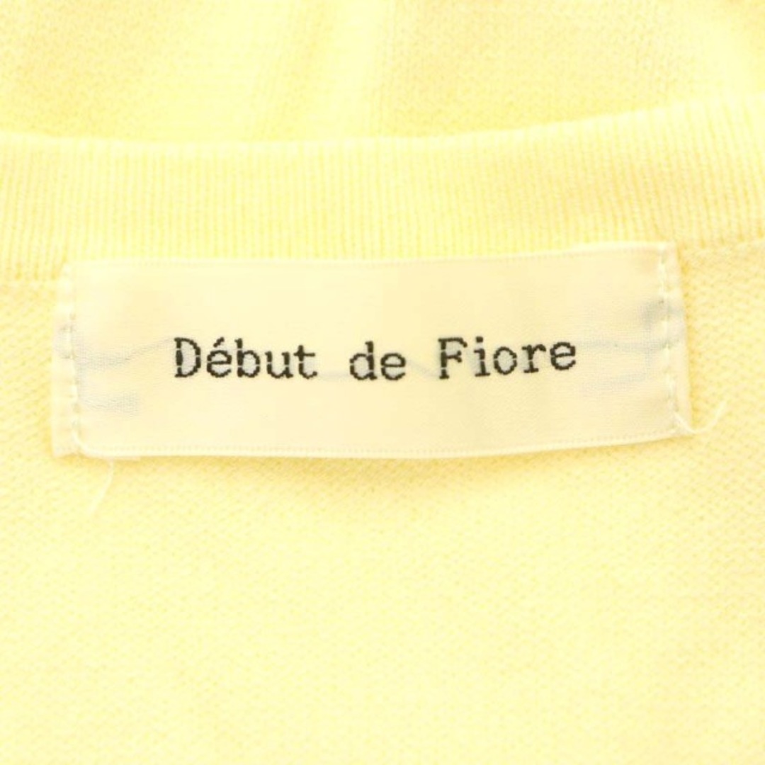 Debut de Fiore(デビュードフィオレ)のデビュー ド フィオレ ビジューボタンカーディガン ニット 長袖 38 黄色 レディースのトップス(カーディガン)の商品写真