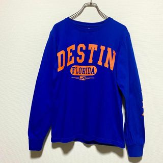 ヴィンテージ(VINTAGE)のアメリカ古着　デスティン　フロリダ　地名プリント　長袖Tシャツ　ロンT　P292(Tシャツ/カットソー(七分/長袖))