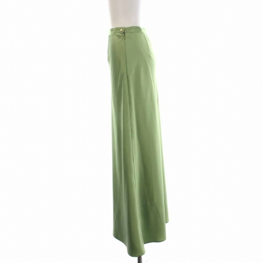 Spick & Span(スピックアンドスパン)のスピック&スパン U by サテンスカート ロング 36 黄緑 ライトグリーン レディースのスカート(ロングスカート)の商品写真