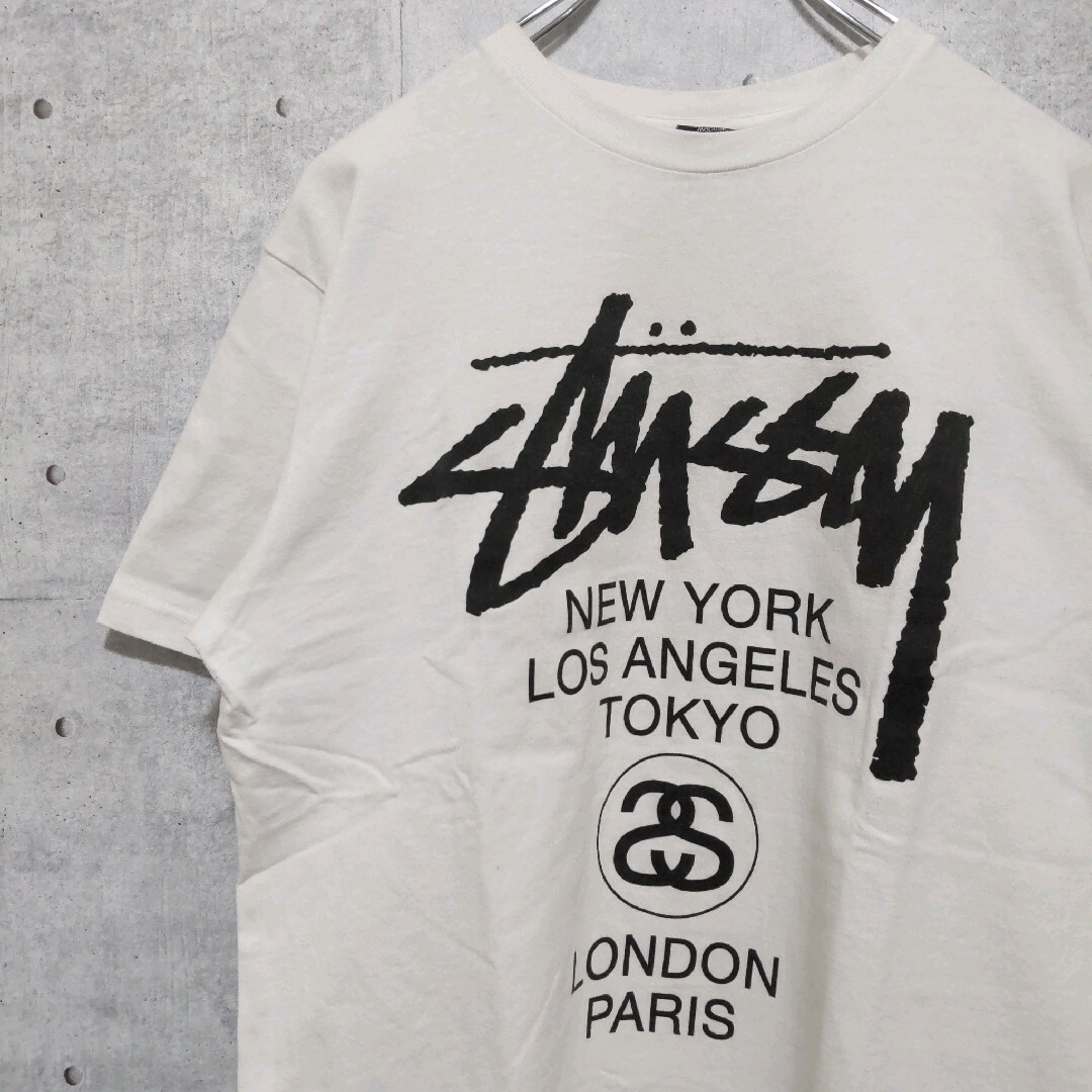 STUSSY(ステューシー)のSTUSSY ステューシー  半袖Tシャツ ホワイト M USA カリフォルニア メンズのトップス(Tシャツ/カットソー(半袖/袖なし))の商品写真