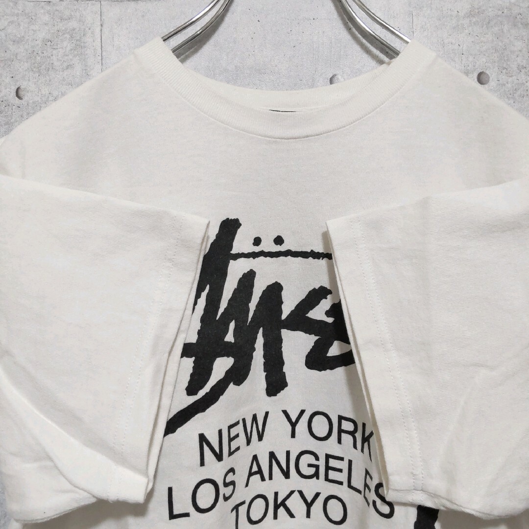 STUSSY(ステューシー)のSTUSSY ステューシー  半袖Tシャツ ホワイト M USA カリフォルニア メンズのトップス(Tシャツ/カットソー(半袖/袖なし))の商品写真