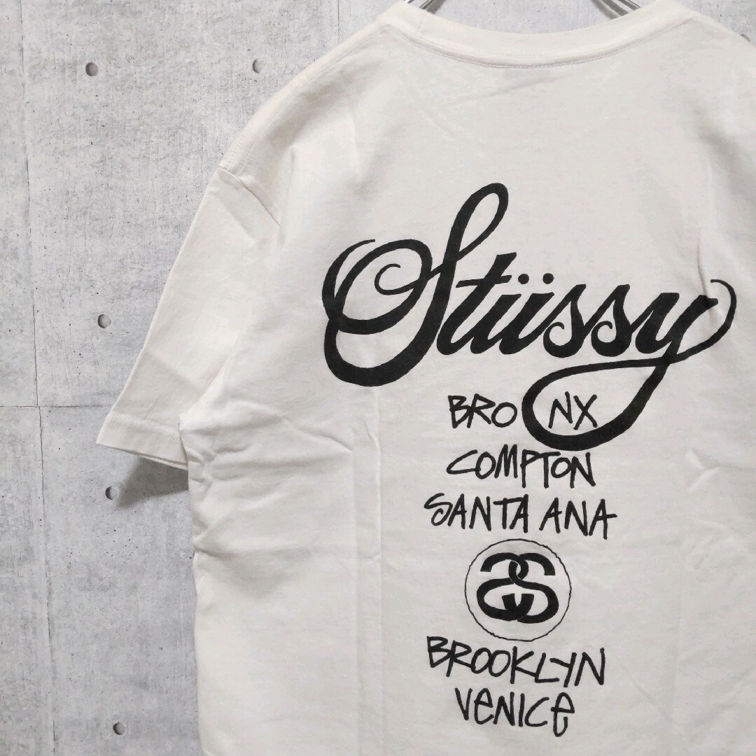 STUSSY(ステューシー)のSTUSSY ステューシー  半袖Tシャツ ホワイト M USA カリフォルニア メンズのトップス(Tシャツ/カットソー(半袖/袖なし))の商品写真