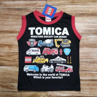 新品 未使用 TOMICA トミカ  袖なし Tシャツ 男の子 黒色 90