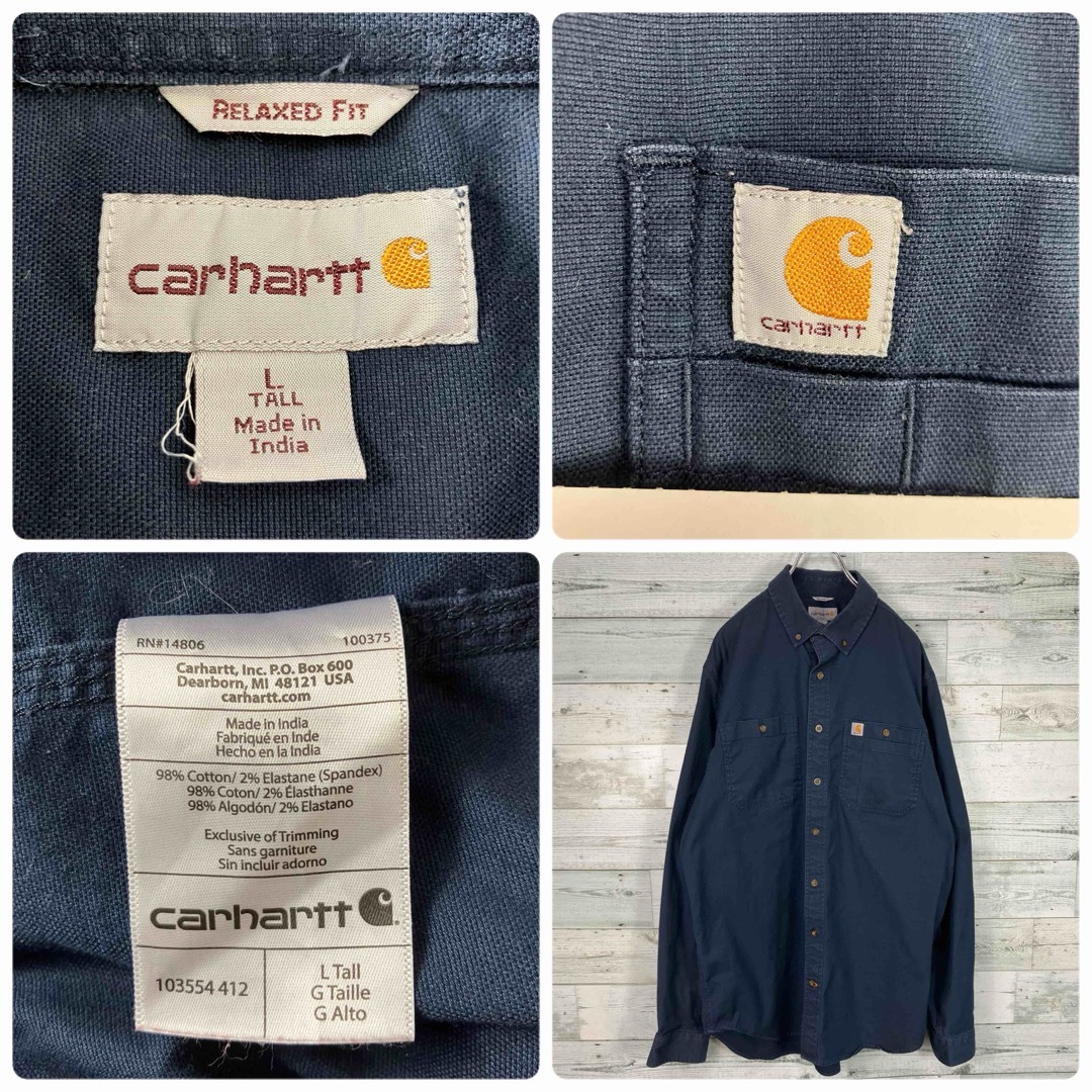 carhartt(カーハート)のカーハート ロゴタグ ダブルポケット 長袖 ボタンダウン ワークシャツ メンズのトップス(シャツ)の商品写真