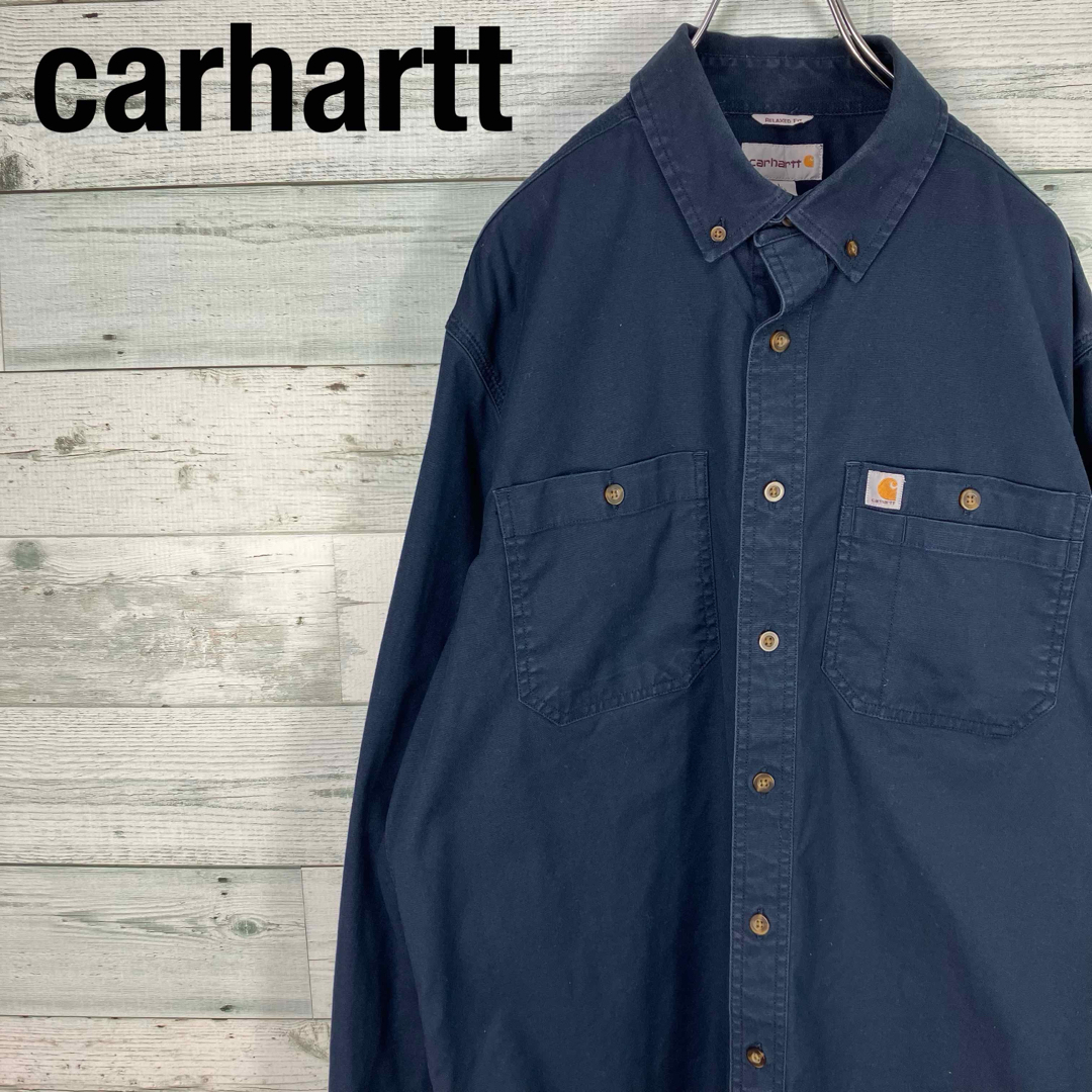 carhartt(カーハート)のカーハート ロゴタグ ダブルポケット 長袖 ボタンダウン ワークシャツ メンズのトップス(シャツ)の商品写真
