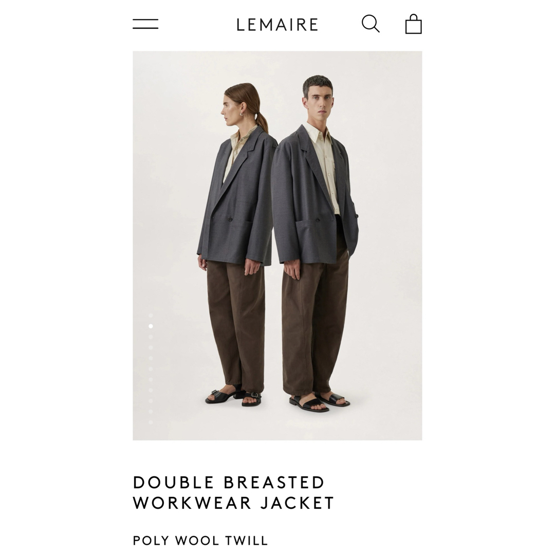 LEMAIRE(ルメール)の採寸更新❗️新品LEMAIREルメール　ユニセックスジャケット　グレー レディースのジャケット/アウター(テーラードジャケット)の商品写真