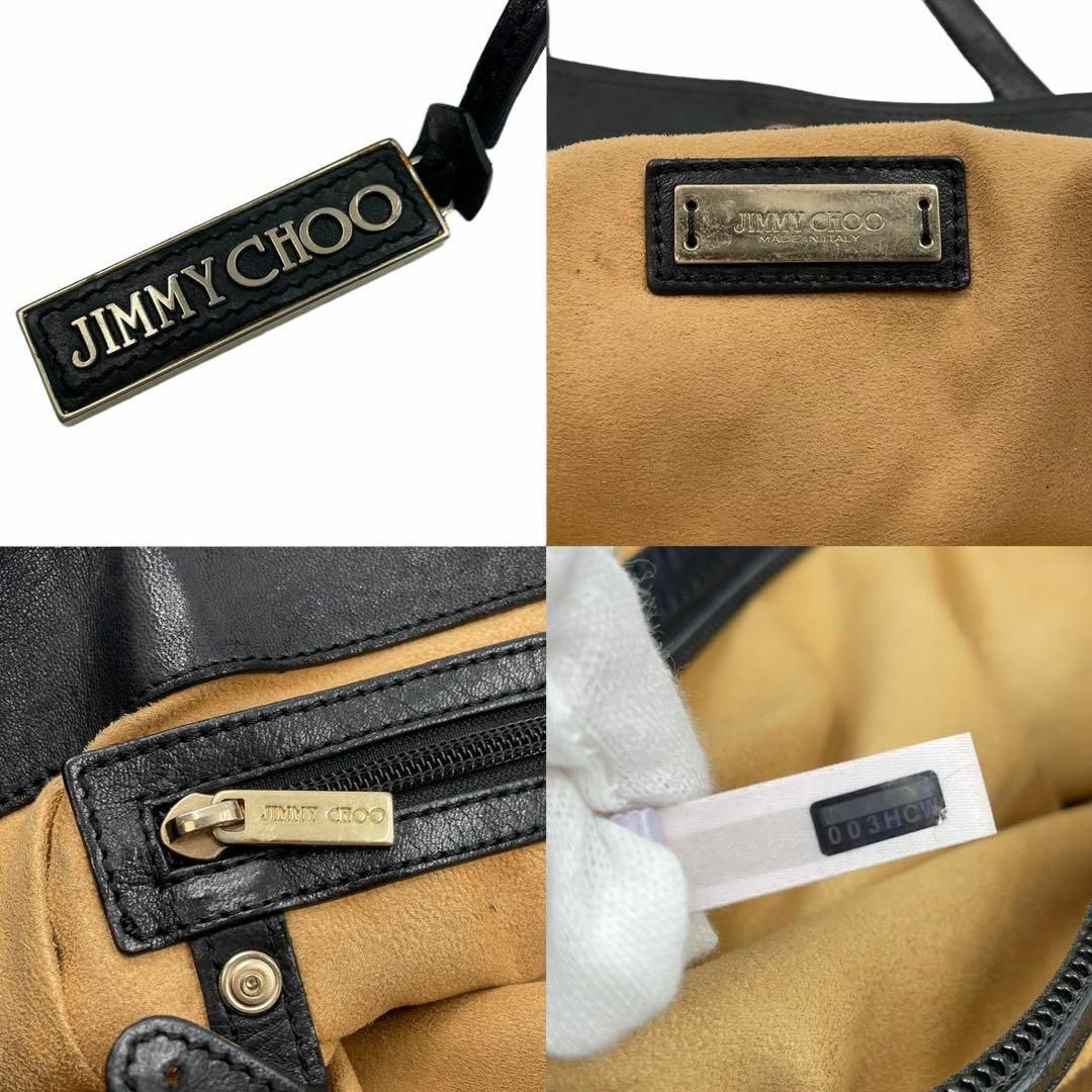 JIMMY CHOO(ジミーチュウ)の希少 JIMMY CHOO トートバッグ スタッズ 動物柄 A4 レザー 黒 レディースのバッグ(トートバッグ)の商品写真