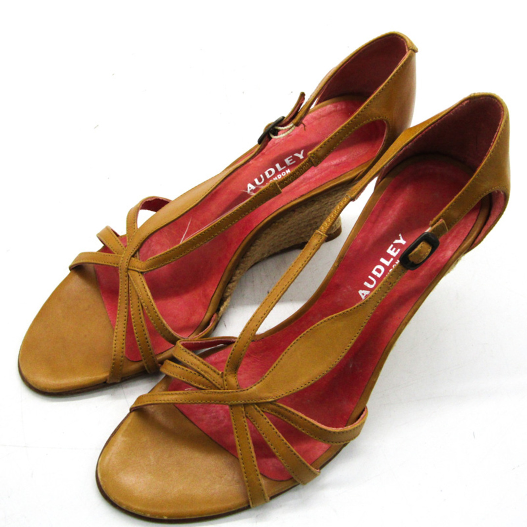 オードリー サンダル ストラップ 本革 レザー ウエッジソール 靴 シューズ スペイン製 レディース 37サイズ ブラウン AUDLEY レディースの靴/シューズ(サンダル)の商品写真