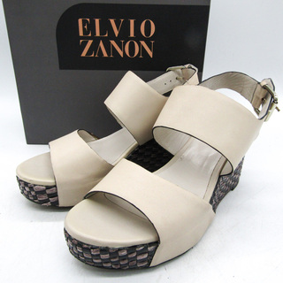 エルビオザノン サンダル ストラップ 厚底 ブランド 靴 シューズ 白 レディース 37サイズ オフホワイト ELVIO ZANON(サンダル)