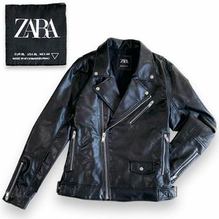 ザラ(ZARA)の極美品 ZARA ザラ ダブル ライダース  大きいサイズ XL ライダース(Gジャン/デニムジャケット)