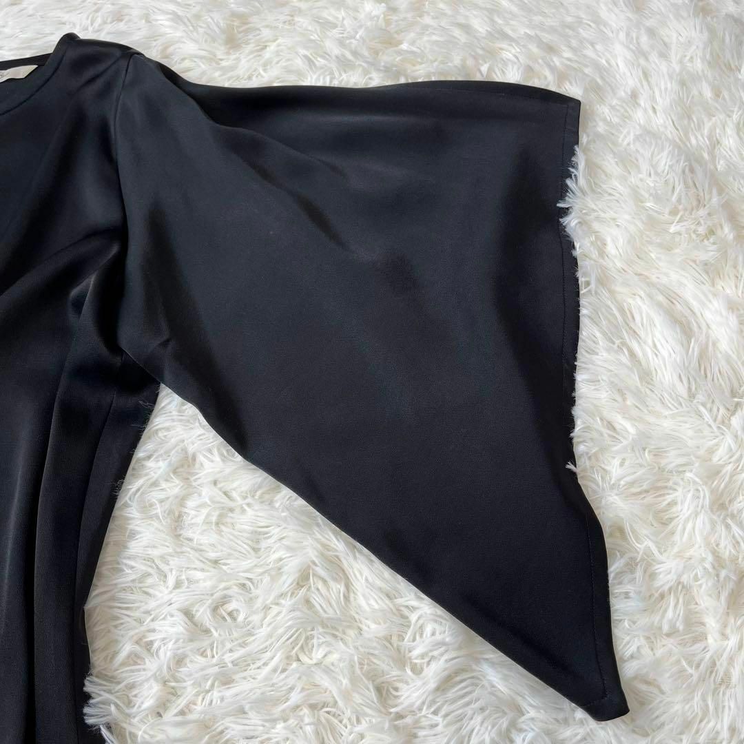 遊　変形　デザイン　カットソー　ブラック　小竹 レディースのトップス(Tシャツ(長袖/七分))の商品写真