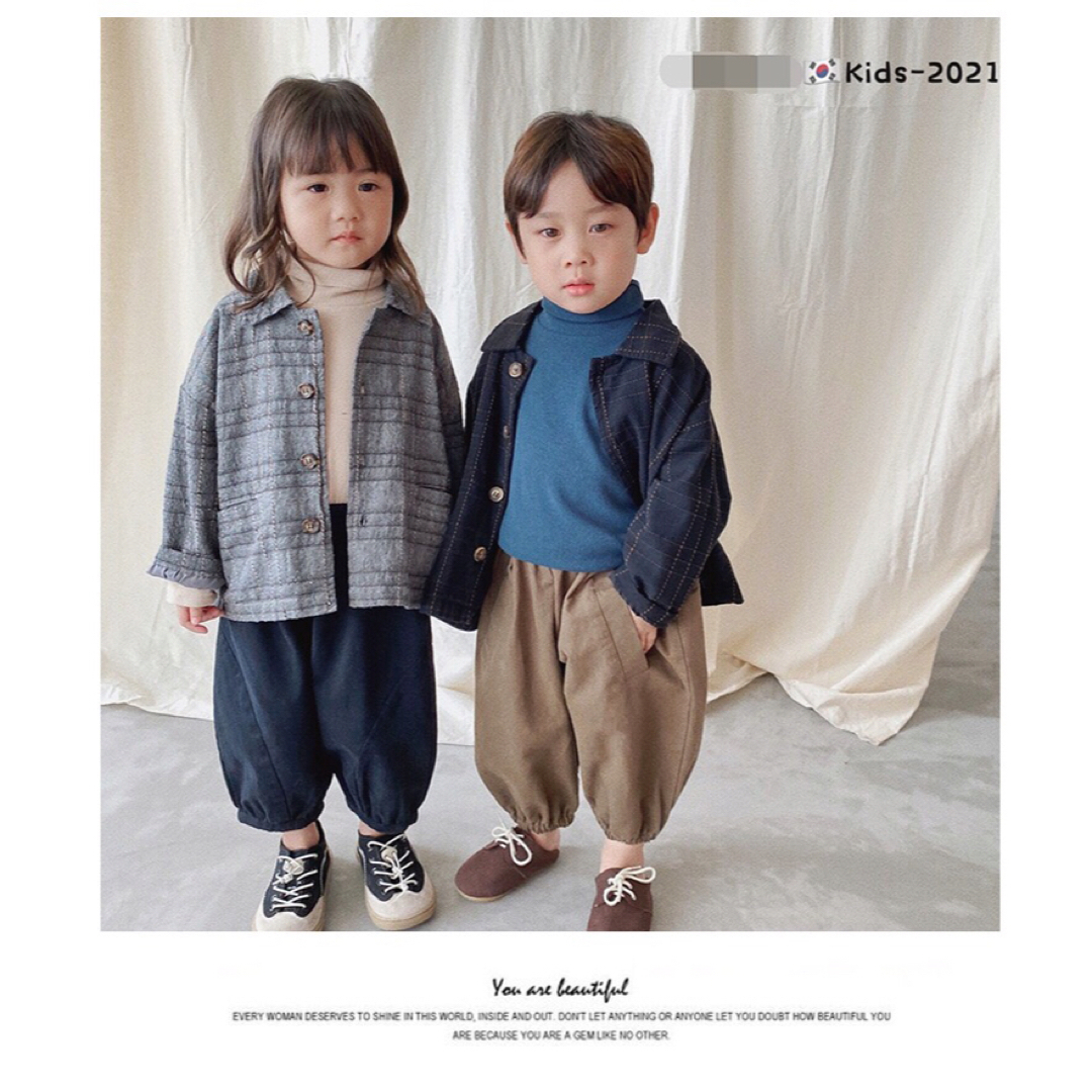 韓国子供服 ネルチェックシャツ ジャケット キッズ/ベビー/マタニティのキッズ服男の子用(90cm~)(カーディガン)の商品写真