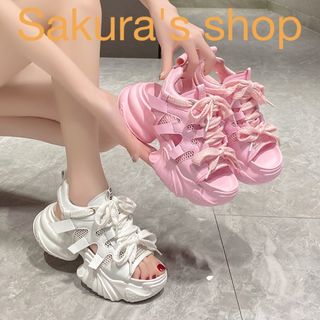 レディース❤️厚底サンダル　ダッド　サンダル　かわいい　(サンダル)