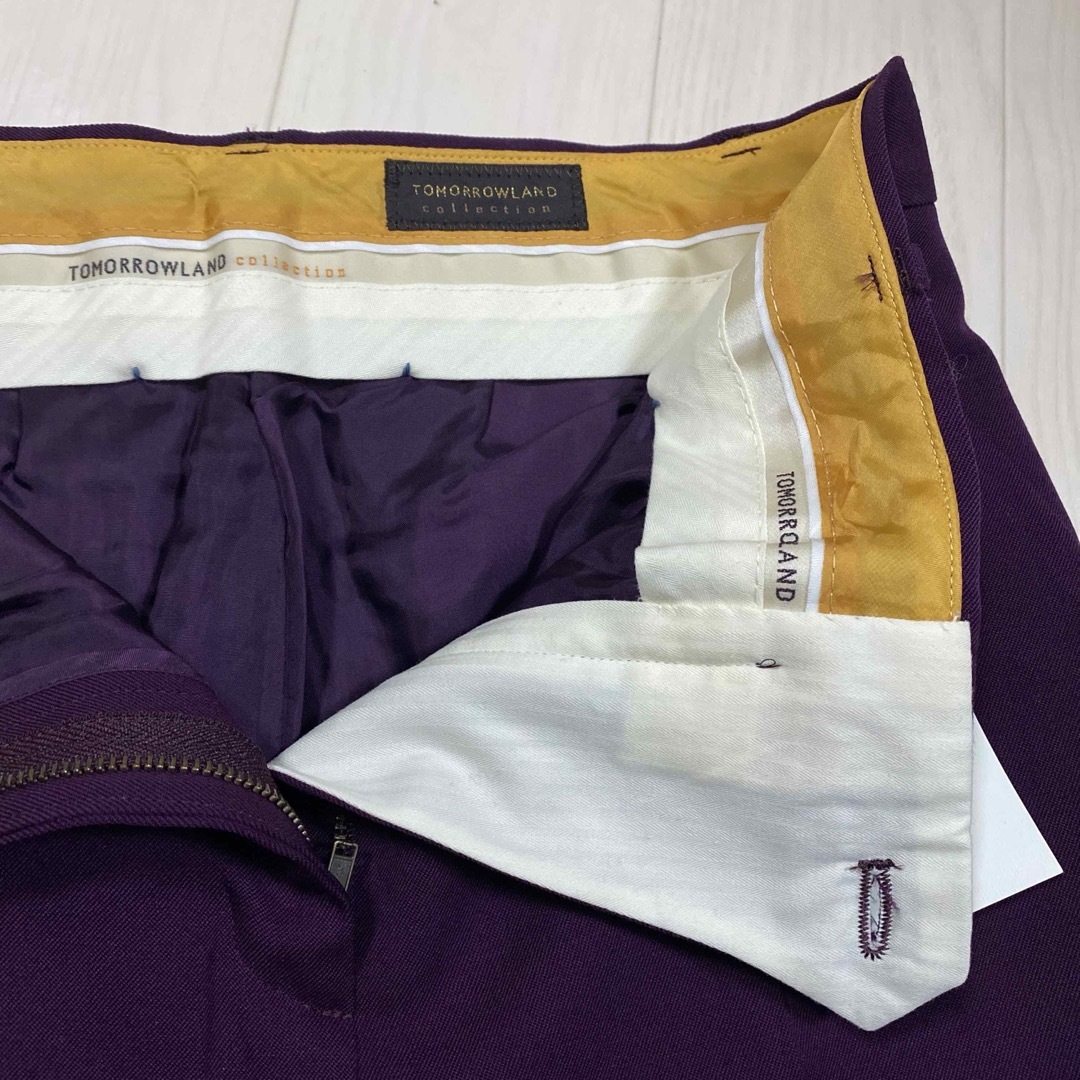 TOMORROWLAND(トゥモローランド)の新品未使用　トゥモローランド　ウール　紫　パンツ　32 レディースのパンツ(カジュアルパンツ)の商品写真
