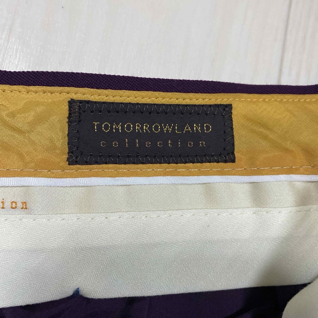 TOMORROWLAND(トゥモローランド)の新品未使用　トゥモローランド　ウール　紫　パンツ　32 レディースのパンツ(カジュアルパンツ)の商品写真