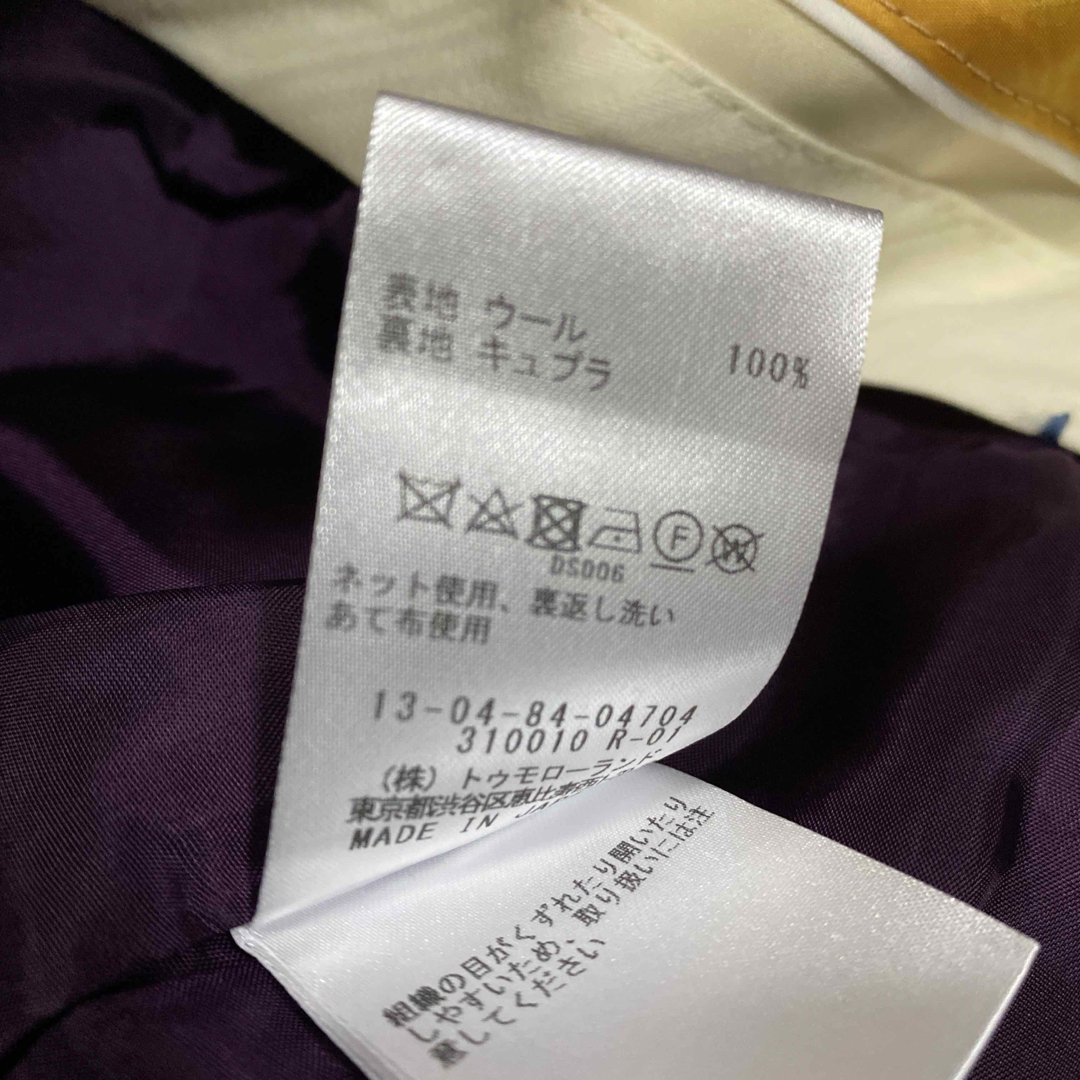TOMORROWLAND(トゥモローランド)の新品未使用　トゥモローランド　ウール　紫　パンツ　32 レディースのパンツ(カジュアルパンツ)の商品写真