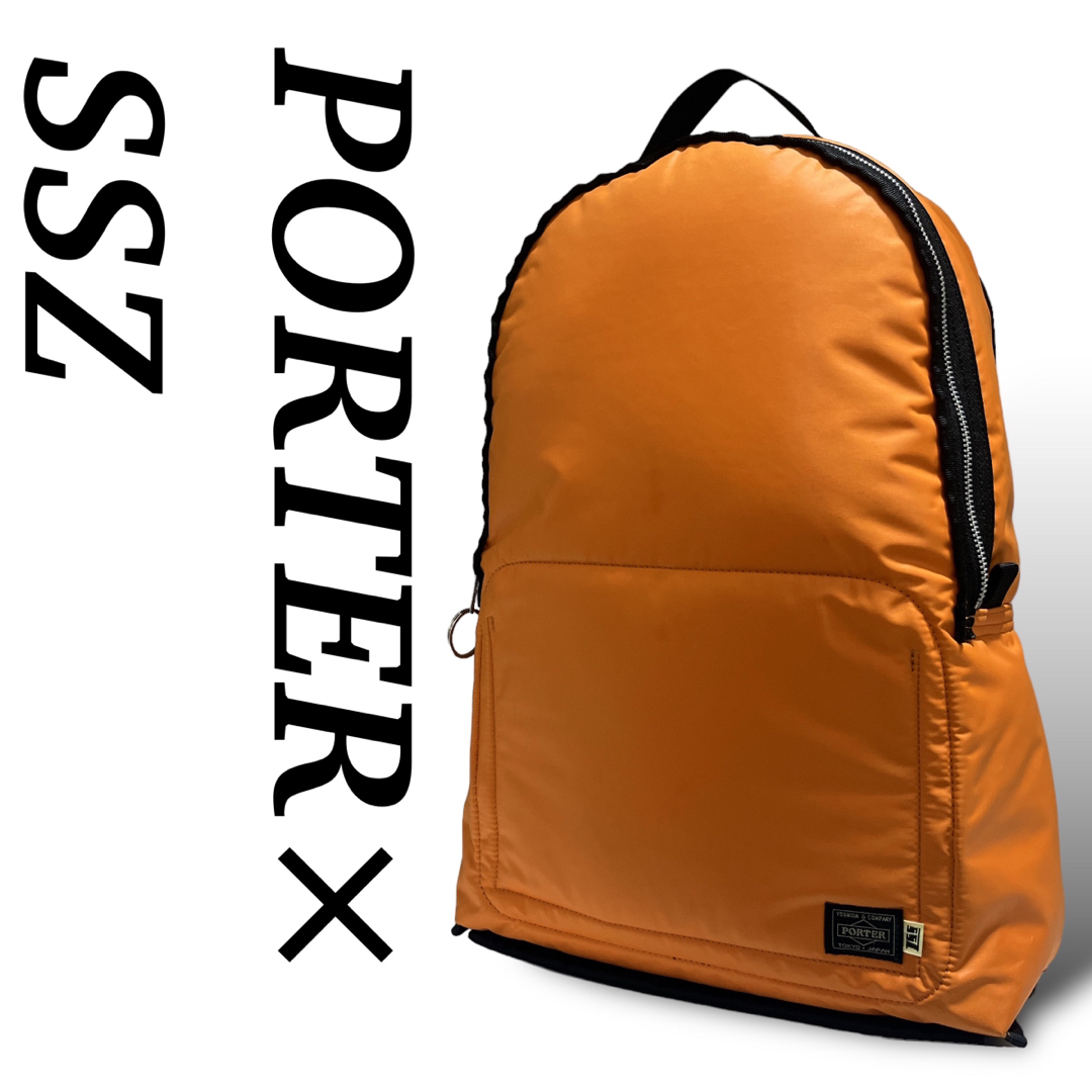 PORTER(ポーター)のコラボ　別注　PORTER × SSZ リュック　デイパック　オレンジ　タンカー メンズのバッグ(バッグパック/リュック)の商品写真