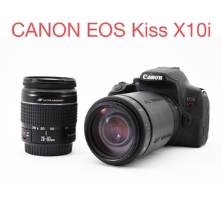 キヤノン(Canon)の☆保証付☆Wi-Fi/動画/canon kiss x10i標準&望遠レンズセット(デジタル一眼)