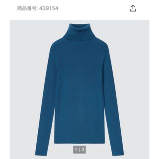 ユニクロ(UNIQLO)のUNIQLO エクストラファインメリノリブタートルネック　L(ニット/セーター)