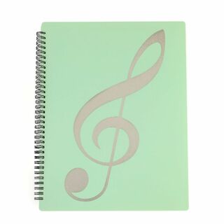 【色: アイスグリーン】ZERONOWA 4面 見開き 書き込み 楽譜ファイル (楽器のおもちゃ)