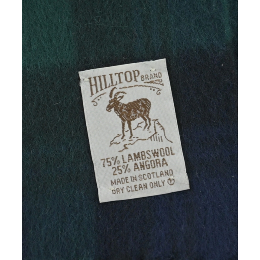 HILLTOP(ヒルトップ)のHILLTOP ヒルトップ マフラー - 緑x紺(チェック) 【古着】【中古】 レディースのファッション小物(マフラー/ショール)の商品写真
