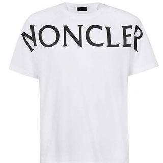 モンクレール(MONCLER)の★希少★ MONCLER Tシャツ XL ロゴ ワッペン モンクレール ホワイト(Tシャツ/カットソー(半袖/袖なし))