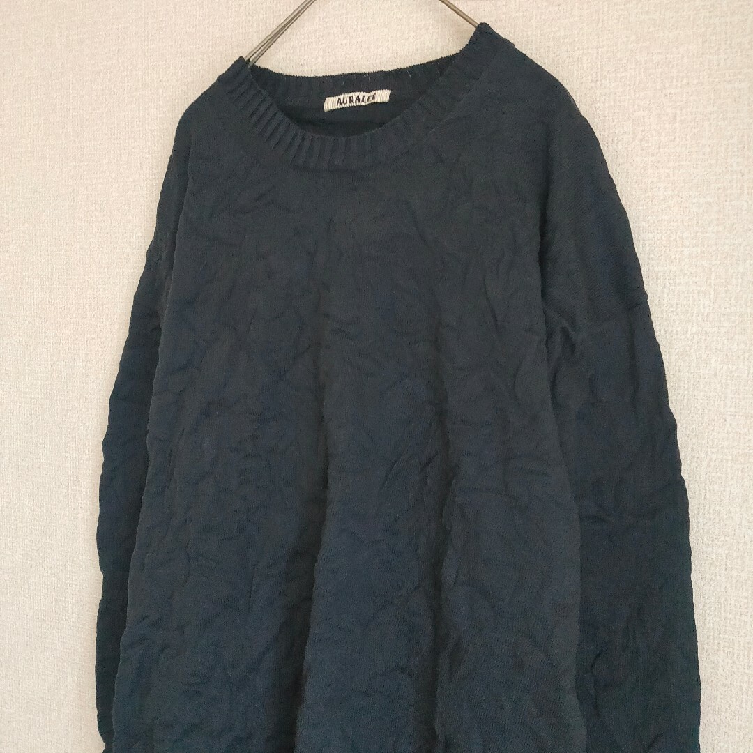 AURALEE(オーラリー)のAURALEE WRINKLED DRY COTTON KNIT P/O メンズのトップス(ニット/セーター)の商品写真