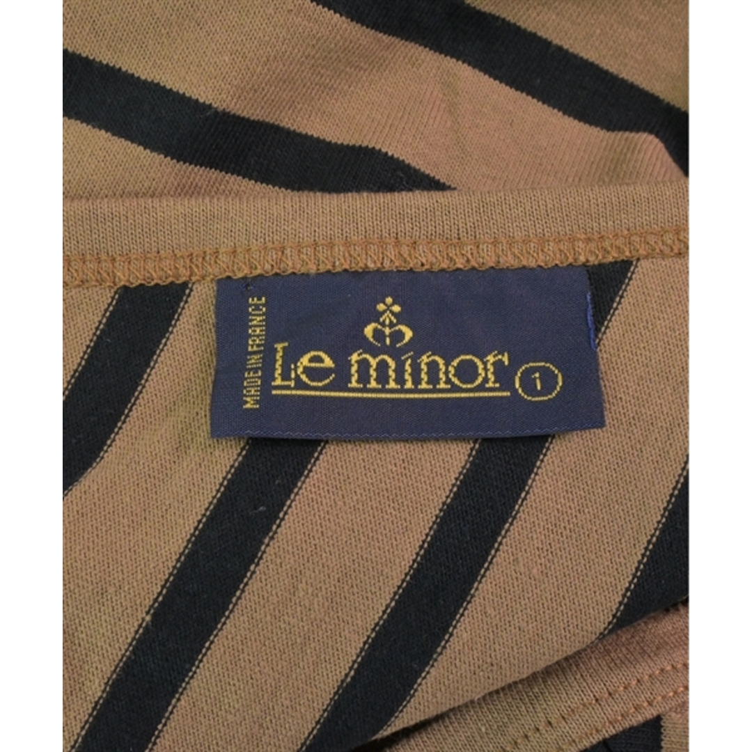 Le Minor(ルミノア)のLe minor ルミノア Tシャツ・カットソー -(M位) 茶x黒(ボーダー) 【古着】【中古】 レディースのトップス(カットソー(半袖/袖なし))の商品写真