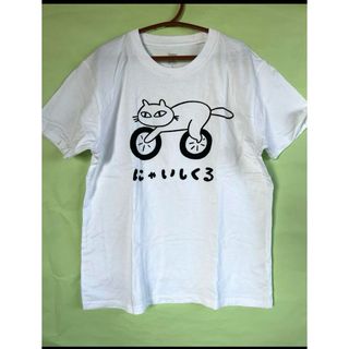 グラニフ(Design Tshirts Store graniph)のグラニフ にゃいしくるTシャツ 猫自転車サイクリング　トップス S(Tシャツ/カットソー(半袖/袖なし))