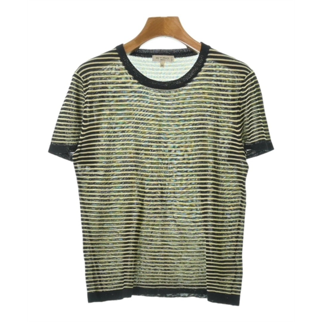 ETRO(エトロ)のETRO エトロ ニット・セーター 44(L位) 黒x黄(ボーダー) 【古着】【中古】 レディースのトップス(ニット/セーター)の商品写真