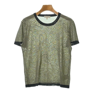 エトロ(ETRO)のETRO エトロ ニット・セーター 44(L位) 黒x黄(ボーダー) 【古着】【中古】(ニット/セーター)