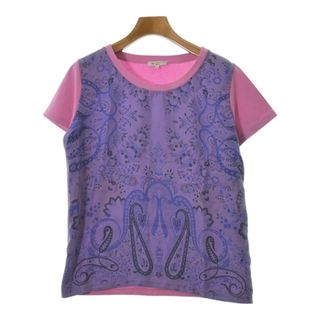 エトロ(ETRO)のETRO エトロ Tシャツ・カットソー 44(L位) ピンクx紫系(総柄) 【古着】【中古】(カットソー(半袖/袖なし))