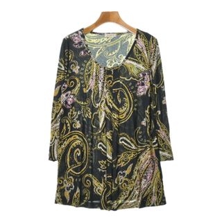 エトロ(ETRO)のETRO エトロ Tシャツ・カットソー 46(XL位) 黒x黄x緑(総柄) 【古着】【中古】(カットソー(半袖/袖なし))