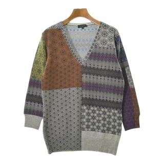 エトロ(ETRO)のETRO エトロ ニット・セーター 44(L位) グレー系x茶x紫(総柄) 【古着】【中古】(ニット/セーター)